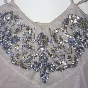 Silver and gold sequins tank top